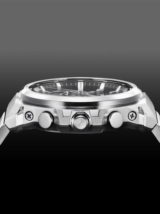 Casio Ανδρικό Ρολόι Μπαταρίας με Ασημί Μεταλλικό Μπρασελέ