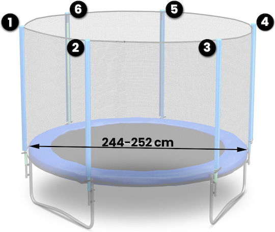 Outdoor Net Trampolines 252cm 8ft Neo-sport