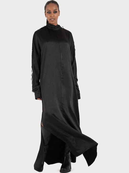 Maxi Evening Dress Satin Black