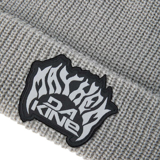 Beanie Unisex Σκούφος με Rib Πλέξη σε Γκρι χρώμα