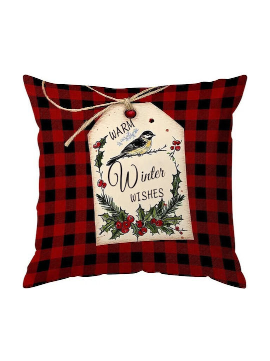By Queen Limited Festive Edition Μαξιλαροθήκη Buffalo Plaid Σχέδιο “warm Winter Wishes”