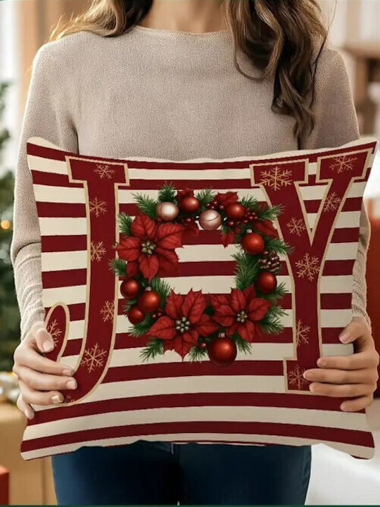 By Queen Limited Festive Edition Pillow Case Joy Christmas Wreath 45x45cm