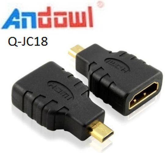 Adaptor Micro HDMI Tip D Masculin la HDMI Tip A Feminin OEM