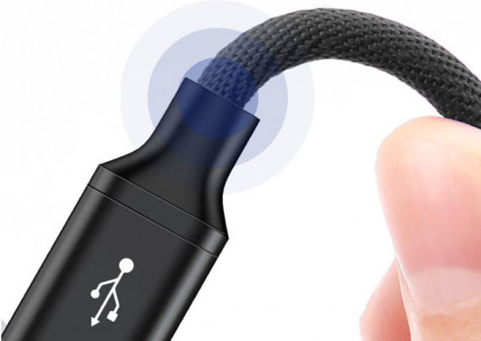 XO NB143 Braided USB 2.0 Cable USB-C Male - USB-A 18W Black 1m XO-NB143-TYPC-1M-BK