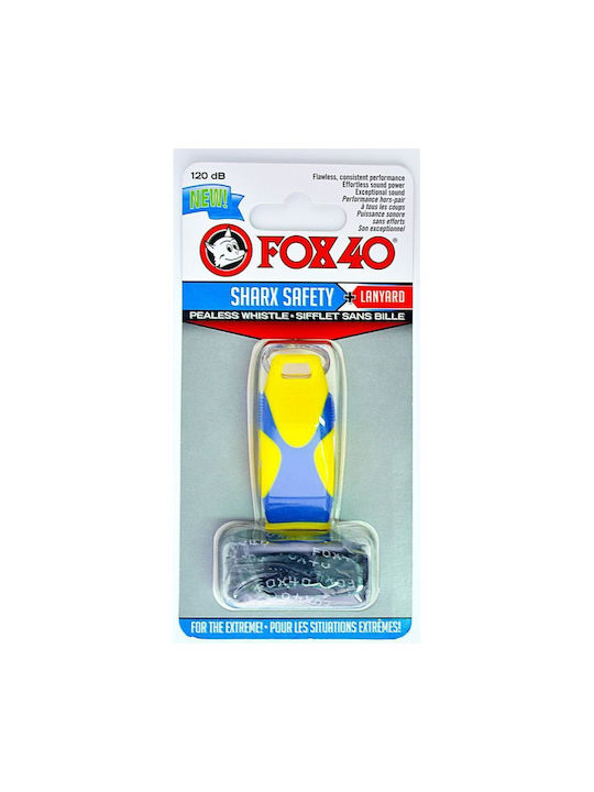 Fox40 Σφυρίχτρα Κορδόνι Fox 40 Sharx Safety Κίτρινο-μπλε 38059