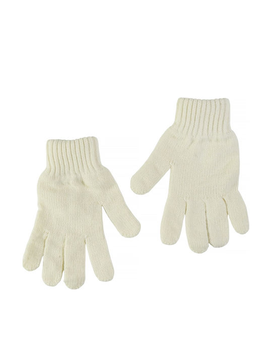 Kids Beanie Set with Scarf & Gloves Knitted Beige