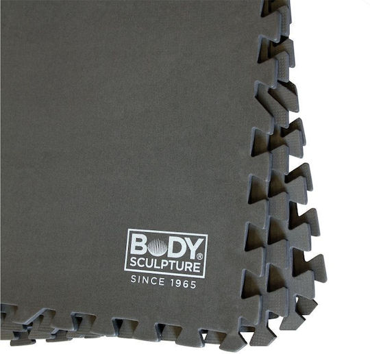 Body Sculpture EVA Gym Floor Puzzle Tatami Mat Black 4pcs 60x60x1.2cm