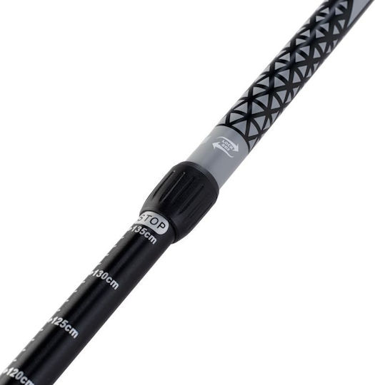 Hi-Tec Pair of Telescopic Trekking Poles with 3 Sections Lapland Black 290gr