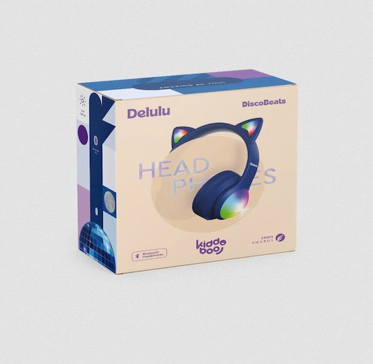 Kiddoboo Delulu Bluetooth Wireless Over Ear Headphones with 8 hours of Operation Blue
