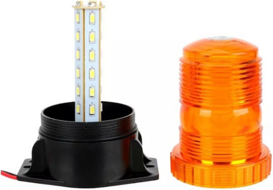 LED Маяк Мигащ С Винтове Оранжев 12v24v