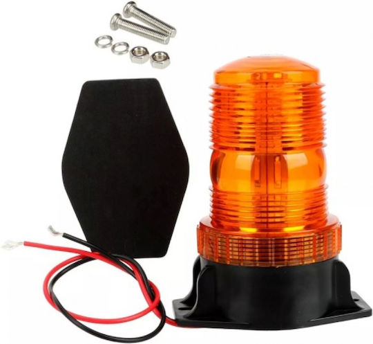 LED Маяк Мигащ С Винтове Оранжев 12v24v