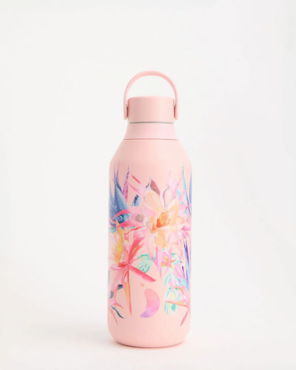 Chilly's Series 2 Botanical Stainless Steel Thermos Bottle BPA Free 500ml Cactus Flower
