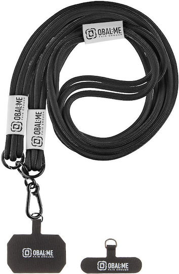 Obal:me Necktag Trio Frânghie Telefon Mobil Negru