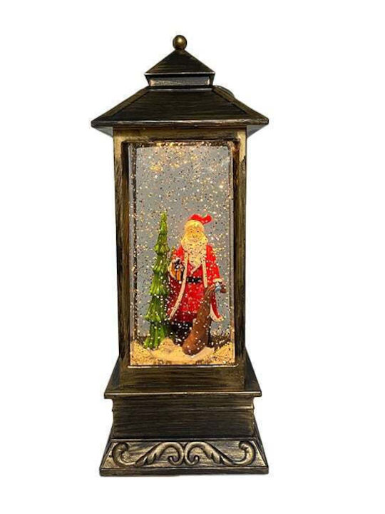 Ornament de Crăciun Lanternă Luminat cu Moș Crăciun Baterie 11x11x29cm 1buc