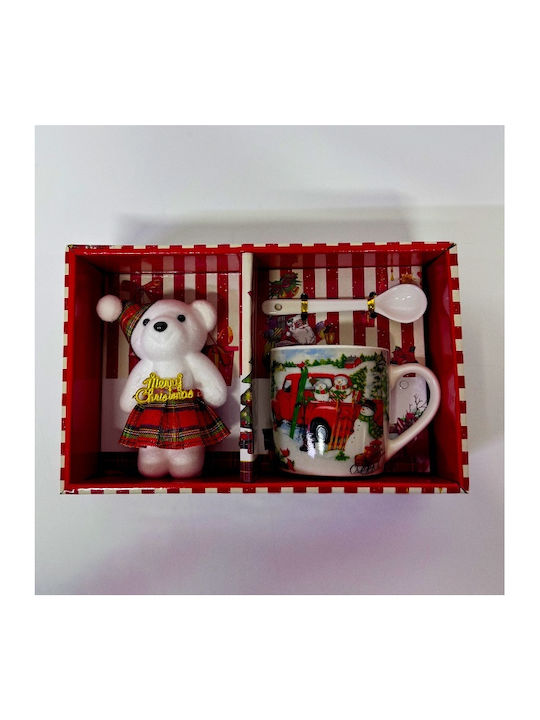 Velve Ornament de masă de Crăciun Cană Ceramic L22xW14xD8cm.