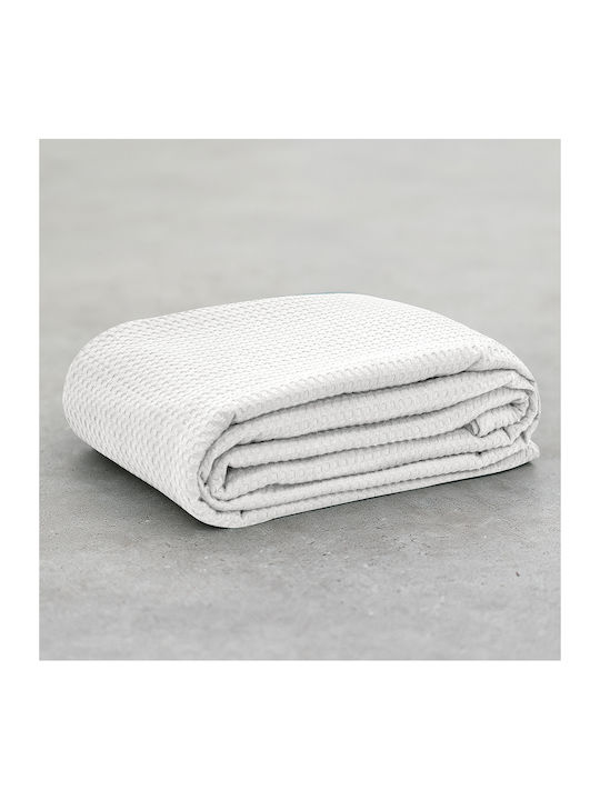Lino Home Cocoon Piqué Decke Übergröße 220x240cm Weiß