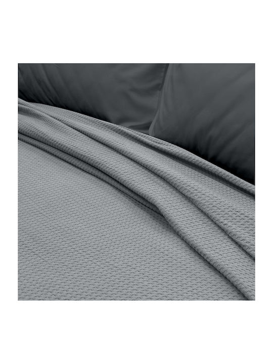 Lino Home Cocoon Pique Blanket Double 240x260cm Gray