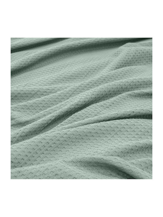 Lino Home Cocoon Pique Double Blanket 220x240cm Mint