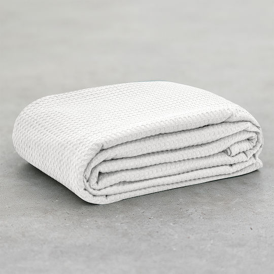 Lino Home Cocoon Piqué Decke Einzeln 170x240cm Weiß