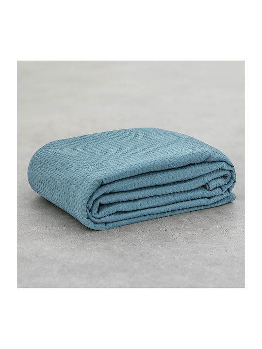 Lino Home Cocoon Одеяло Пике Свръхголямо 240x260см Петролено
