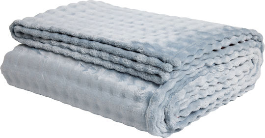 Das Home 1371 Κουβέρτα Fleece Υπέρδιπλη 220x240εκ. Light Blue