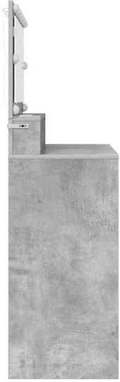 Masuta De Toaleta De Podea Din Lemn Gri Cu Oglindă 80x39.5x135cm