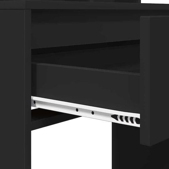 Τουαλέτα Κρεβατοκάμαρας Ξύλινη Μαύρο με Καθρέπτη 80x39.6x135εκ.