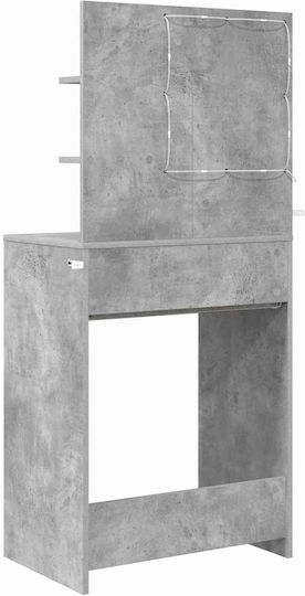 Masută De Toaletă De Podea Din Lemn Gri Cu Oglindă 60x39.5x135cm