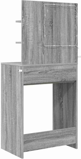 Подова Спална Тоалетка Дървена Сива Сонома с Огледало 60x39.5x135см