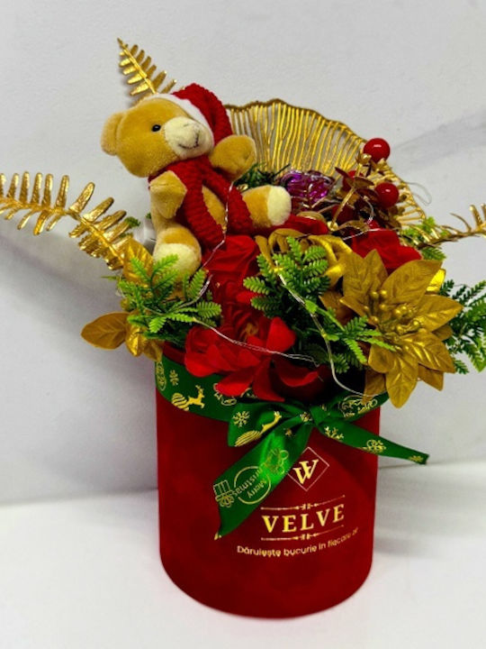 Velve Weihnachtsdekoration Blume Beleuchtet Länge 13cm.