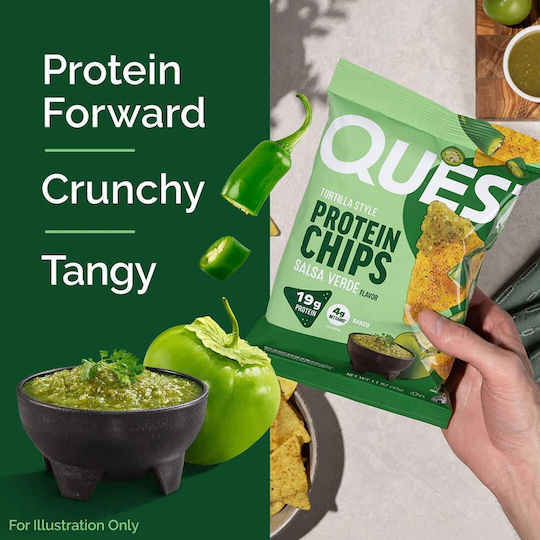 Keto Τσιπς Τορτίγιας Πρωτεϊνικά Γεύση Salsa Verde Quest Nutrition 32g