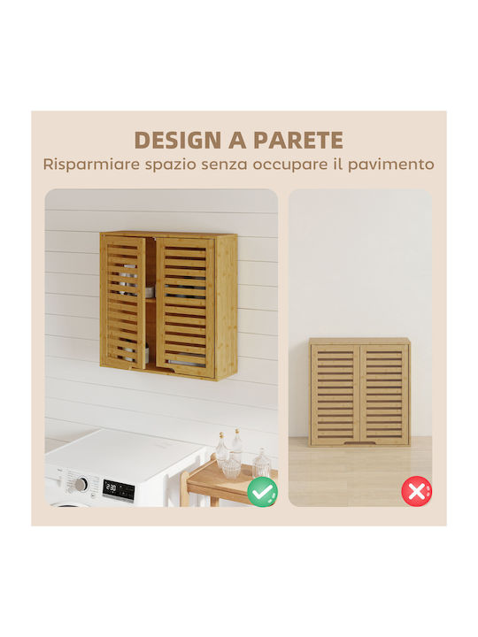 HomCom Oglindă de Baie cu Raft & Dulap 60x20cm