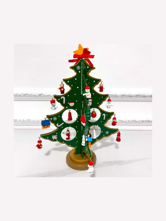 Decoratiune De Crăciun DIY Miniatură Brad De Crăciun Globuri 25 X 20 Cm Verde