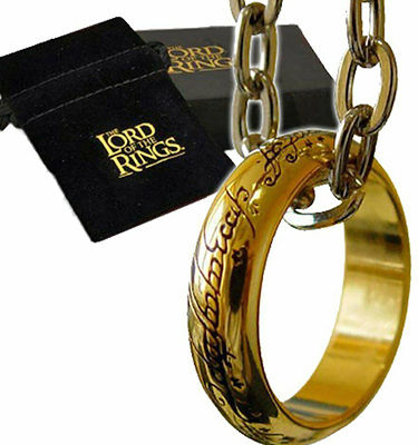 The Noble Collection Lord of the Rings One Ring Gold Plated Hanging Replica