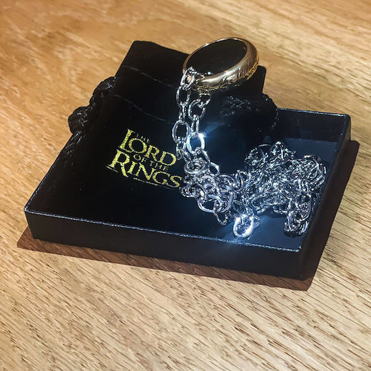 The Noble Collection Lord of the Rings One Ring Gold Plated Hanging Replica
