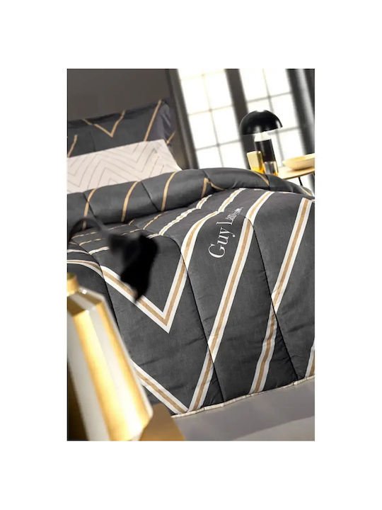 Guy Laroche Duvet Cover Cotton Queen 225x245 Canyon Anthracite Suede