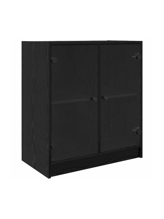 Витрина за дневна от ПДЧ със стъкло Черна Бук 68x37x75.5см