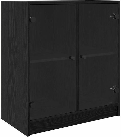 Floor-standing Living Room Display Cabinet made of Particleboard with Glass 68x37x75.5cm
