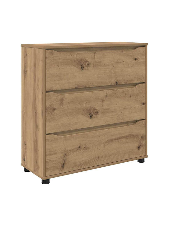 Συρταριέρα Креватокамарас Дървена с 3 чекмеджета Дъб Artisan 80x31x81бр