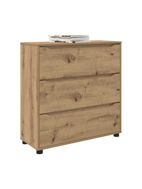 Συρταριέρα Креватокамарас Дървена с 3 чекмеджета Дъб Artisan 80x31x81бр