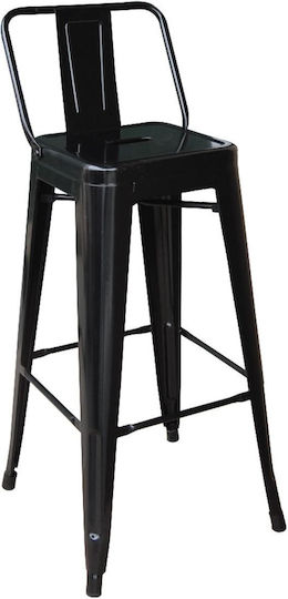 Metallic Outdoor Stool Bar Relix Black 44x44x87cm E5199,1W1