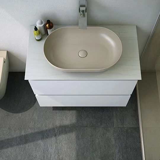 Rak Ceramics Feeling Επικαθήμενος Νιπτήρας Πορσελάνης 55x35x13cm Cappuccino Matt