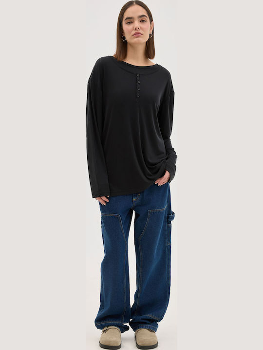 Langarmbluse Black