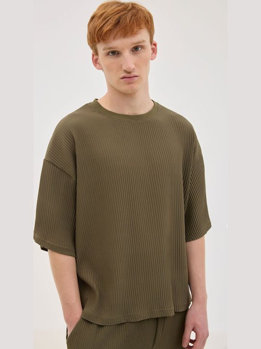 Men's Short Sleeve Khaki Blouse