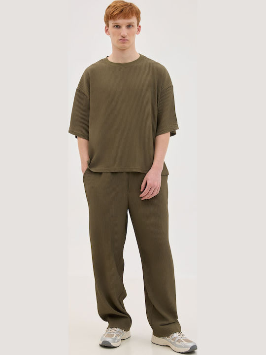 Men's Short Sleeve Khaki Blouse