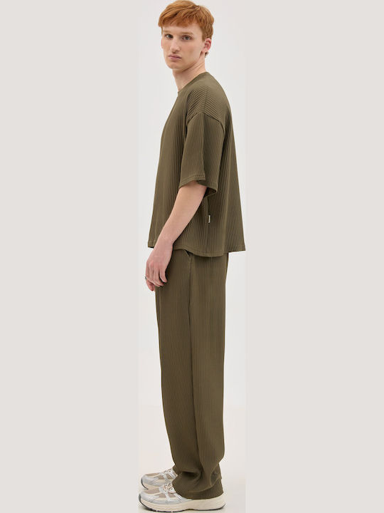 Men's Short Sleeve Khaki Blouse