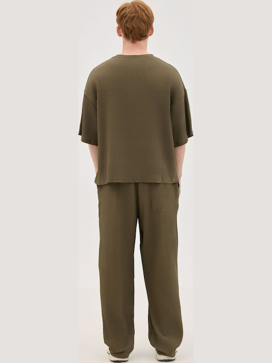 Men's Short Sleeve Khaki Blouse