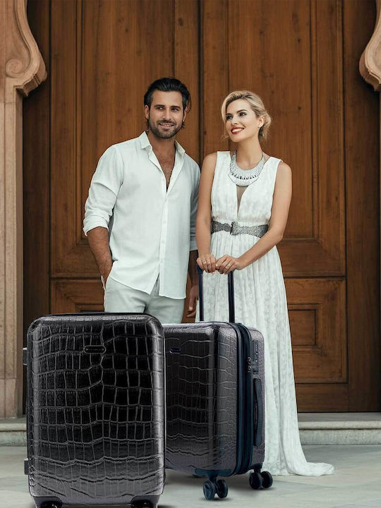 Greenwich Polo Club Μεσαία Βαλίτσα Ταξιδίου Σκληρή Graphite με 4 Ρόδες Ύψους 67εκ.