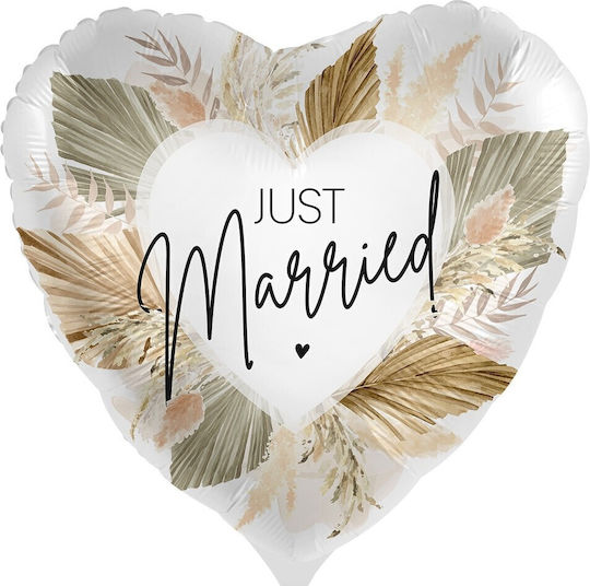 Just Married Floral Balloon 18"