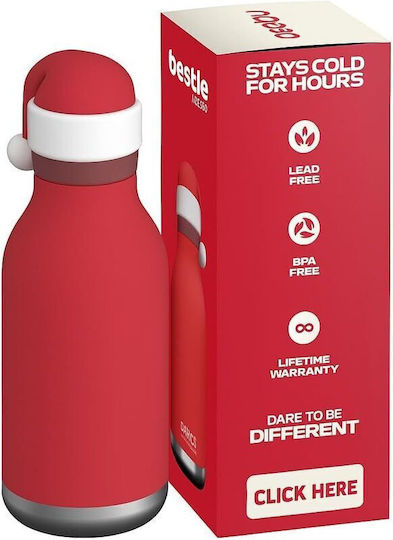 Asobu Stainless Steel Kids Water Bottle Thermos with Straw Asobu Bestie Santa 460ml
